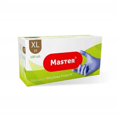 Rękawice Nitrylowe Bezpudrowe Niebieskie XL 100szt. /Master