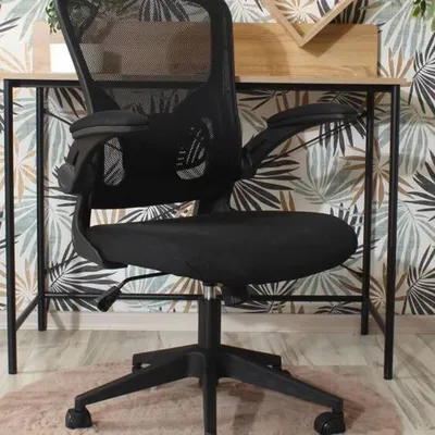 Ergonomiczny fotel młodzieżowy z podnoszonymi podłokietnikami LUIS czarny