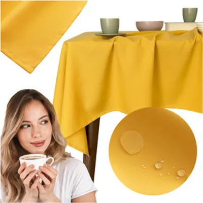 Obrus 140x260 Plamoodporny Surbo Musztarda