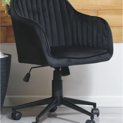 Designerski fotel z weluru EDGAR czarny