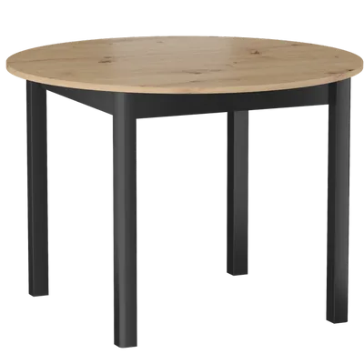 Stół rozkładany okrągły SORBUS dąb artisan / czarny