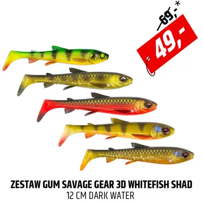 Zestaw gum Savage Gear 3D Whitefish Shad Dark Water