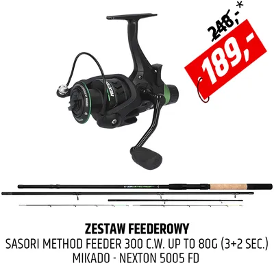 Zestaw Wędka Mikado Sasori Method Feeder z kołowrotkiem Nexton