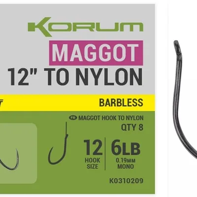 Hak Korum Maggot Hook to Nylon