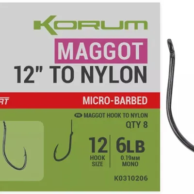 Hak Korum Maggot Hook to Nylon
