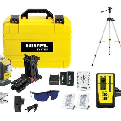 Nivel System CL4D-P LASER KRZYŻOWY FIOLETOWY 4x360 Zestaw ze statywem SJJ-M1 EX i odbiornikiem RD800 + Łata LS-24