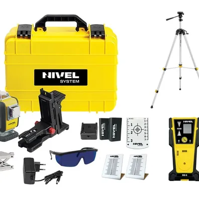 Nivel System CL4D-P LASER KRZYŻOWY FIOLETOWY 4x360 Zestaw ze statywem SJJ-M1 EX i odbiornikiem CLS-5