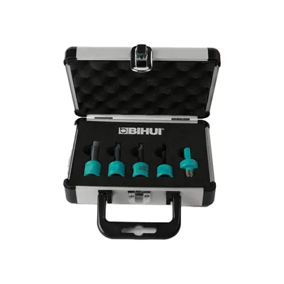 DBDMK5 BIHUI WALIZKA ZESTAW OTWORNIC DIAMENTOWYCH 5szt (6-8-10-12mm, adapter)