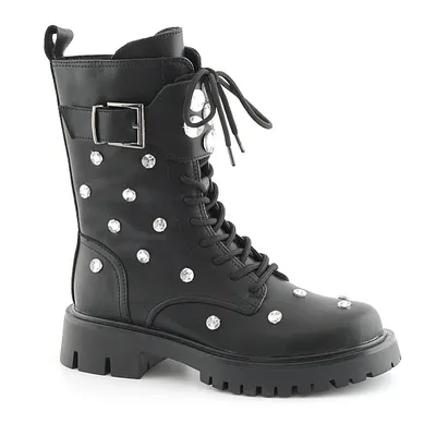 Botki skórzane scaviola damskie w stylu glam czarne s-172