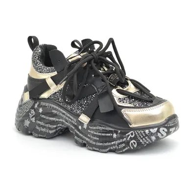 Złoto-czarne sneakersy scaviola