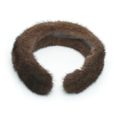 Opaska brązowa scaviola 100% naturalne futro norki