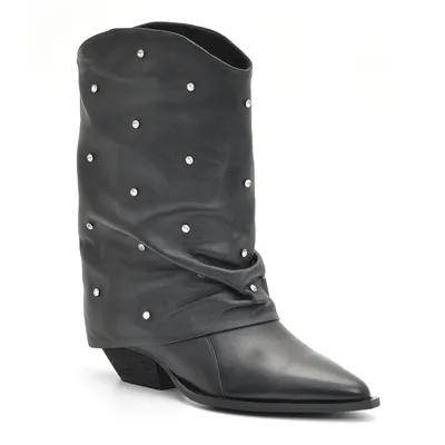 Eleganckie botki kowbojki scaviola m-74 czarne