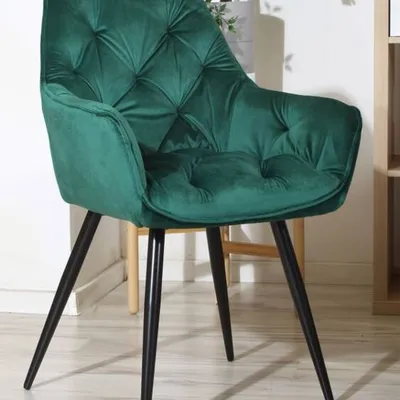 Krzesło fotelowe z podłokietnikami AURORA | zielony welur, styl loft