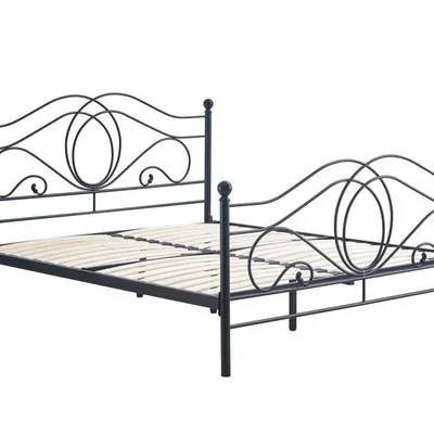 Łóżko metalowe ALICE 160 w czarnym kolorze 160x200 cm