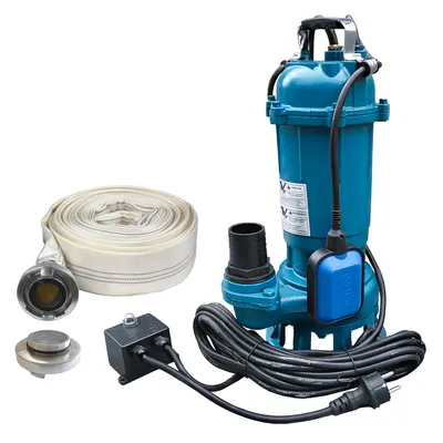 IBO Zestaw Pompa CTR 1500 do ścieków i szamba z rozdrabniaczem 230V + Nasada fi 52 + Wąż Strażacki 2" Parciany 20m z szybkozłączem