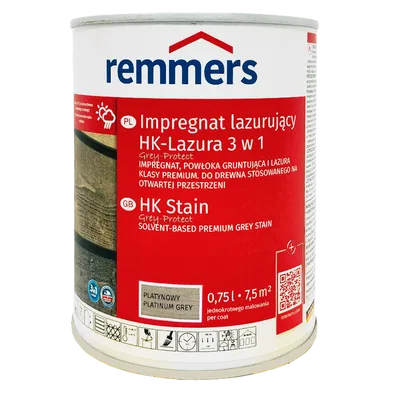 Remmers HK Lasur Grey Protect 0,75 L Platynowoszary – Impregnat 3w1 do drewna