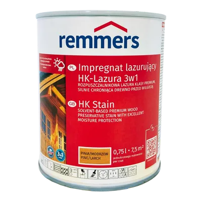Remmers HK Lasur 0,75 L Pinia/Modrzew – Impregnat 3w1 do drewna