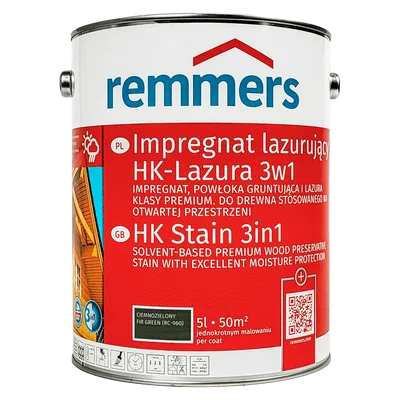 Remmers HK Lasur 5 L Ciemnozielony – Impregnat 3w1 do drewna