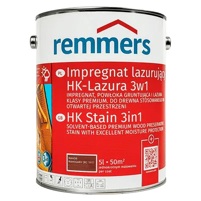 Remmers HK Lasur 5 L Mahoń – Impregnat 3w1 do drewna