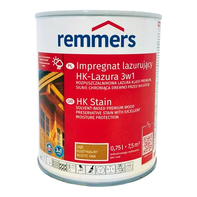 Remmers HK Lasur 0,75 L Dąb Rustykalny – Impregnat 3w1 do drewna