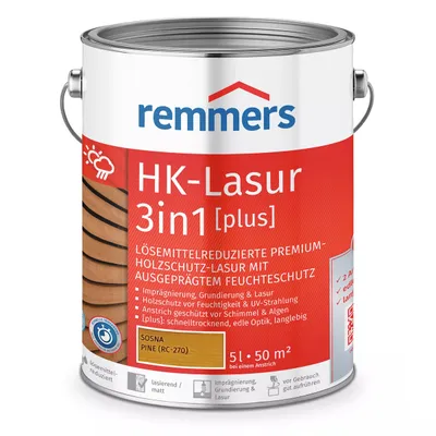 Remmers HK-Lazura 3w1 Plus Sosna 5 L – impregnat do drewna zewnętrznego