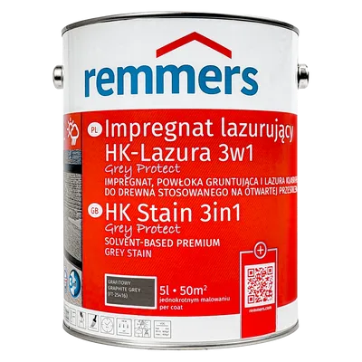 Remmers HK Lasur Grey Protect 5 L Grafitowoszary – Impregnat 3w1 do drewna