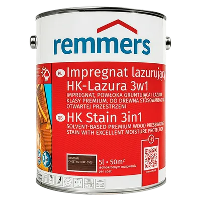 Remmers HK Lasur 5 L Kasztan – Impregnat 3w1 do drewna