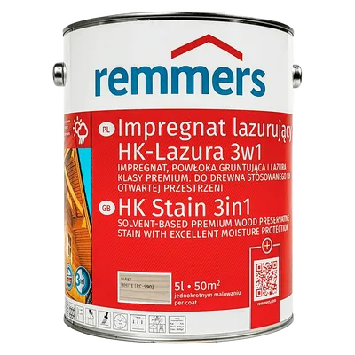 Remmers HK Lasur 5 L Biały – Impregnat 3w1 do drewna