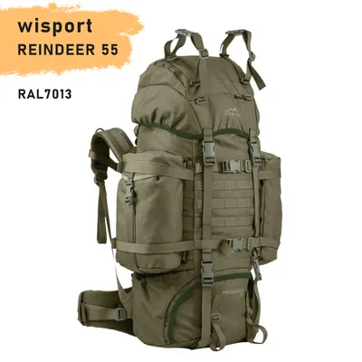 WISPORT REINDEER 55 RAL 7013 – plecak turystyczno-taktyczny 55L z systemem MOLLE