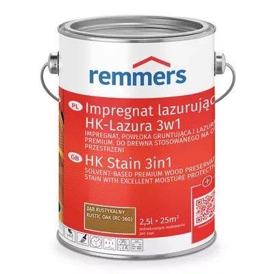 Remmers HK Lasur 2,5 L Dąb Rustykalny – Impregnat 3w1 do drewna
