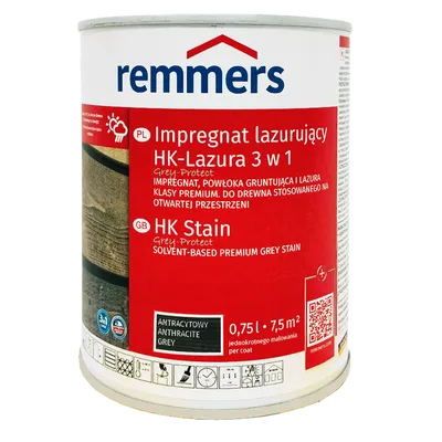 Remmers HK Lasur Grey Protect 0,75 L Antracyt – Impregnat 3w1 do drewna