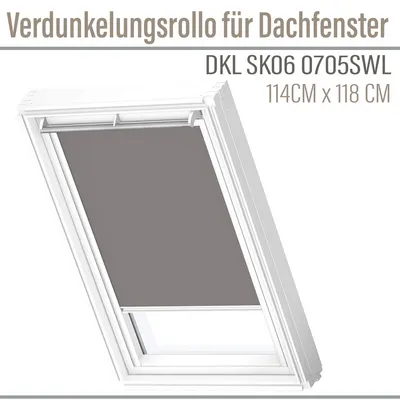 Velux Roleta DKL SK06 0705SWL szary 114x118 zaciemniająca