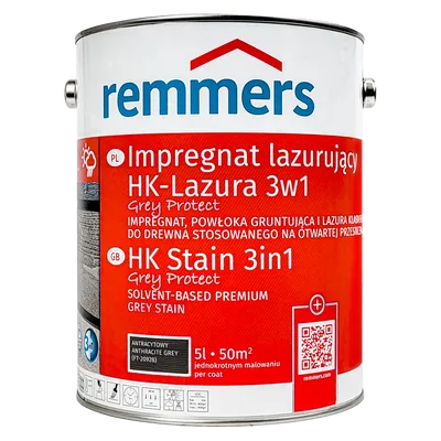 Remmers HK Lasur Grey Protect 5 L Antracyt – Impregnat 3w1 do drewna
