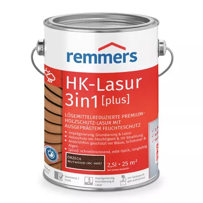 Remmers HK-Lazura 3w1 Plus Orzech 2,5 L – impregnat do drewna zewnętrznego