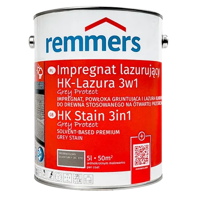Remmers HK-Lasur Grey Protect 5 L Srebrnoszary – Impregnat 3w1 do drewna