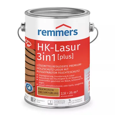 Remmers HK-Lazura 3w1 Plus Pinia/Modrzew 2,5 L – impregnat do drewna zewnętrznego