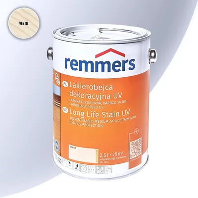 Remmers Dauershutz-Lasur UV Biały 2,5L Lakierobejca Dekoracyjna UV