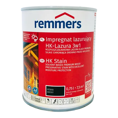 Remmers HK Lasur 0,75 L Heban – Impregnat 3w1 do drewna