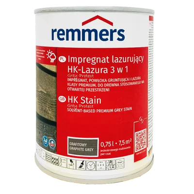 Remmers HK Lasur Grey Protect 0,75 L Grafitowoszary – Impregnat 3w1 do drewna
