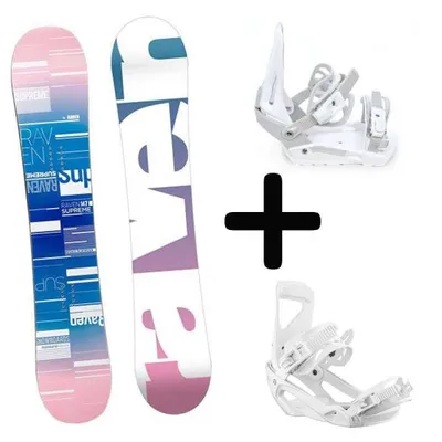 Zestaw kolekcja Deska Raven Supreme White + Wiązania