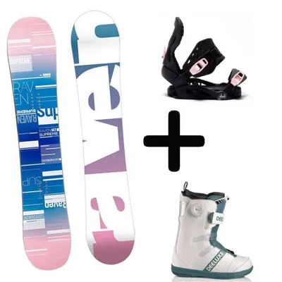 Zestaw kolekcja Deska Raven Supreme White + Wiązania + Buty