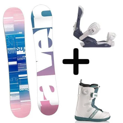 Zestaw kolekcja Deska Raven Supreme White + Wiazania + Buty