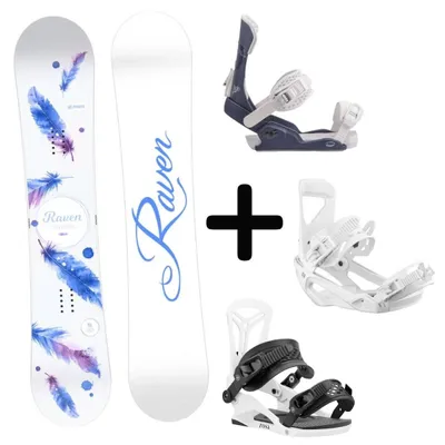 Zestaw kolekcja Deska Raven Mia White + Wiązania snowboardowe