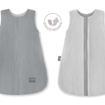 Dwustronny Śpiworek Muślinowy XXS (0-4 mies.) Dark_Grey