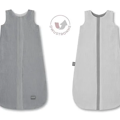 Dwustronny Śpiworek Muślinowy S (4-24 mies.) Dark Grey