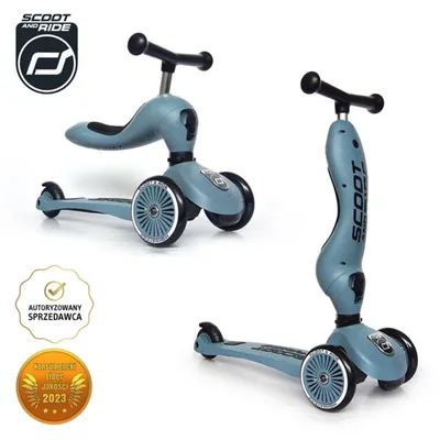 Jeździk i Hulajnoga Scootandride 2W1 Steel Highwaykick 1