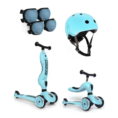 Jeździk i Hulajnoga Scootandride Blueberry 2W1 + kask + ochraniacze