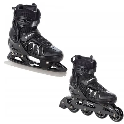 Łyżwy Rolki 2w1 Raven Expert Black