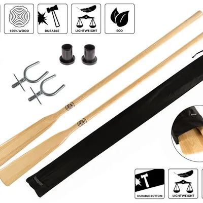 Wiosła szalupowe do łodzi 165,180 + dulki pałąkowe + osłony 40mm (komplet 2 sztuki) + pokrowiec Oar Sleeve John Paddle