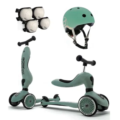 Jeździk i hulajnoga Scootandride Forest 2w1 + kask + ochraniacze